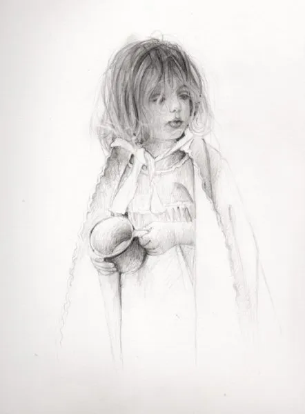 Zoe’ Full Mouth with Cape Pencil Study