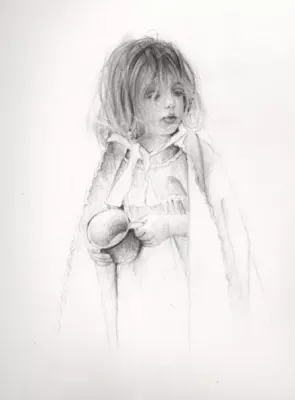 Zoe’ Full Mouth with Cape Pencil Study